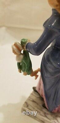 Antique Royal Copenhagen Porcelain Figurine Girl with doll and whip