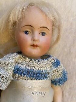 Antique Unusual Large 6 All Bisque Doll Mold 191 Indigo Eyes Pretty