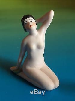 Antique/VTG HERTWIG Bathing Beauty Doll Naughty Nude Flapper Porcelain Bisque