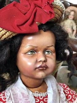 Antique Vintage Bisque Porcelain Artist Mulatto Doll