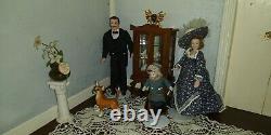 Antique Vintage Bisque porcelain dolls and miniatures for dollhouse all included