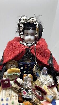Antique/Vintage China Head 7 Peddler Doll
