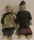 Antique Vintage Chinese Hand Painted Porcelain Traditional Silk Cloth Man Dolls