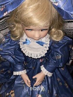 Antique Vintage Doll Porcelain Limbs Chest Face Blue Eyes VS Repro Doll