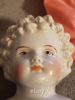 Antique/Vintage German Hertwig Blonde China Head Doll With soft Body 18