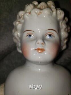 Antique/Vintage German Hertwig Blonde China Head Doll With soft Body 18