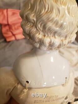 Antique/Vintage German Hertwig Blonde China Head Doll With soft Body 18