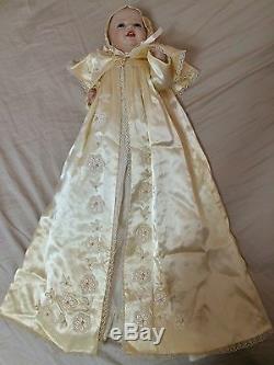 Antique/Vintage J. D. K Mcnees Baby Doll in Satin Christening Gown Germany 14