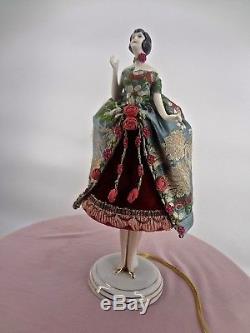 Antique Vintage LAMP Standing Pedestal Legs Porcelain Arms Away Half Doll