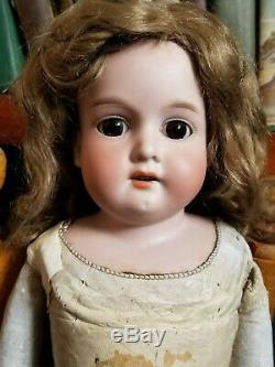Antique Vintage Porcelain Armand Marseille Floradora Doll Kid Body 21 inches