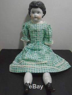 Antique Vintage Porcelain China Head Doll Large 24