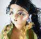 Antique Vtg As Found Boudoir Doll 17 Painted Ceramic Composition Rita Hayworth