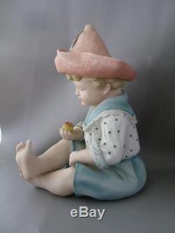 Antique Vtg Large German Piano Baby Boy & Girl Doll Porcelain Statue Figurine