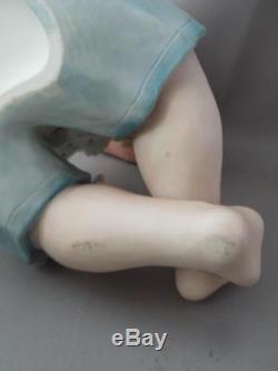 Antique Vtg Large German Piano Baby Boy & Girl Doll Porcelain Statue Figurine