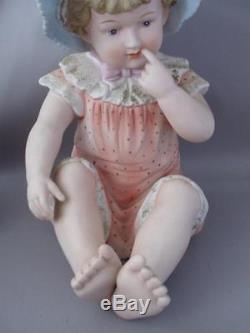 Antique Vtg Large German Piano Baby Boy & Girl Doll Porcelain Statue Figurine