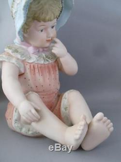 Antique Vtg Large German Piano Baby Boy & Girl Doll Porcelain Statue Figurine