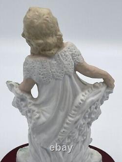 Antique c. 1890 Gebruder Heubach Dancing Girl Bisque Piano Figurine 6.5