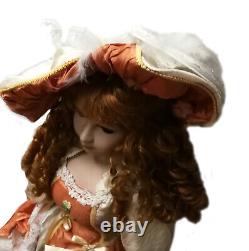 Antique doll porcelain bisque head rare vintage epoque venetian silk dress ooak