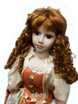 Antique doll porcelain bisque head rare vintage epoque venetian silk dress ooak