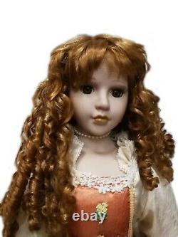 Antique doll porcelain bisque head rare vintage epoque venetian silk dress ooak