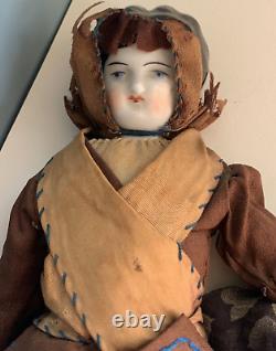 Antique porcelain DOLL vtg old china hands feet ruth gibbs godey's little lady