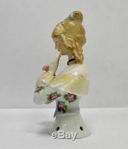 Antique porcelain half doll William Goebel Jenny Lind