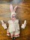 Antique Porcelain Head Doll K & R Bunny Mom With 2 Baby