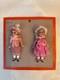 Antique Sample Card With 2 Porcelain Dolls-hertwig & Co