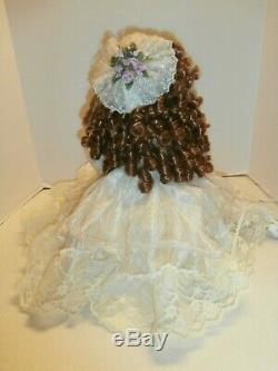 Antique/vtg Animatronic Bisque Porcelain Dollvictorian Lace Dress Collector Item