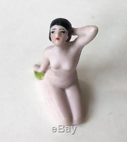 Art Deco Bathing Beauty Flapper Lady Figurine Bisque Doll Porcelain Germany Vtg