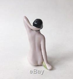 Art Deco Bathing Beauty Flapper Lady Figurine Bisque Doll Porcelain Germany Vtg