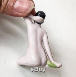 Art Deco Bathing Beauty Flapper Lady Figurine Bisque Doll Porcelain Germany Vtg