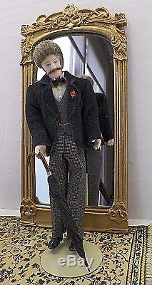 Artisan Made Vintage Porcelain Victorian Man Dollhouse Doll 112 1980s OOAK