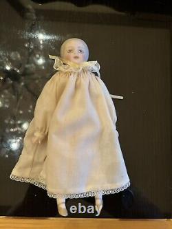 Authentic Antique Parian Bisque China Head Doll With Lifelike Pink Cheeks