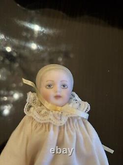 Authentic Antique Parian Bisque China Head Doll With Lifelike Pink Cheeks