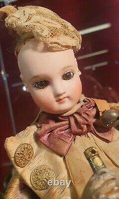 BEAUTIFUL MECHANICAL TOY FRENCH PORCELAIN DOLL circa 1890s