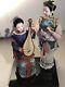 Beautiful Vintage Japanese Porcelain Dolls Glass Eyes Silk Instruments