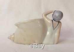 Bathing Beauty Flapper Figurine Porcelain Half Doll Pin Vase Pot Germany Vtg