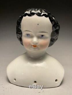 Beautiful Antique 19c. German Porcelain Blue Eyes Doll Head