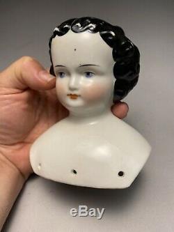 Beautiful Antique 19c. German Porcelain Blue Eyes Doll Head