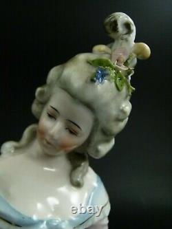 Beautiful Antique German Half Doll Lady 5-3/4 By Galluba & Hofmann