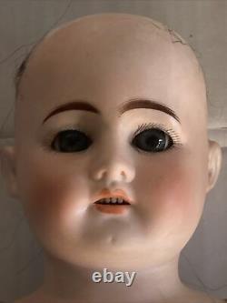Beautiful Antique Heinrich Handwerck German Doll-Kid Leather Body-Porcelain Face