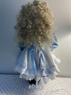 Beautiful Dianna Effner Doll 22 Porcelain & Cloth 1987 Vintage Blond Blue Eyes