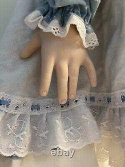 Beautiful Dianna Effner Doll 22 Porcelain & Cloth 1987 Vintage Blond Blue Eyes