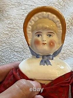 Beautiful Rare 13.5 Hertwig Bonnet Head German China Doll Cabinet Size