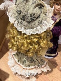 Beautiful Set of 4 Vintage Porcelain Dolls Elegant Victorian Style