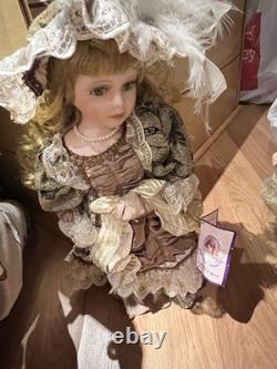 Beautiful Set of 4 Vintage Porcelain Dolls Elegant Victorian Style