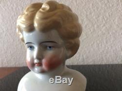 Beautiful Vintage Porcelain Blonde Doll Head and Shoulders Marked Germany #6