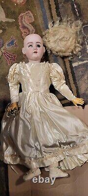 Big large 30 Antique DEP Germany Bisque porcelain Child Baby Doll needs work