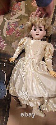 Big large 30 Antique DEP Germany Bisque porcelain Child Baby Doll needs work